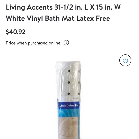 NWT LIVING ACCENTS LARGE WHITE DELUXE MAT 15"x 31.5” - Picture 5 of 8